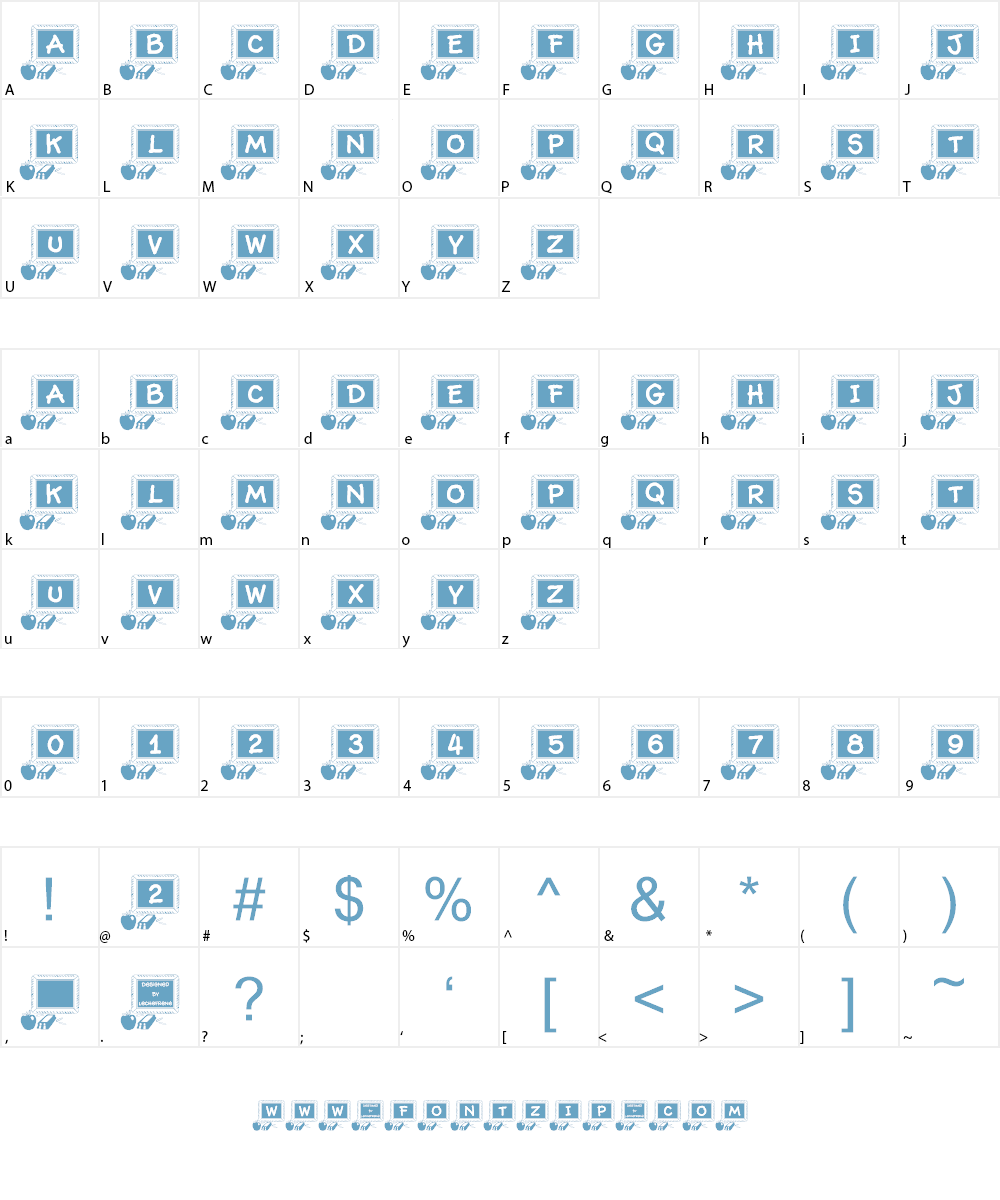 LCR School Daze Font Character